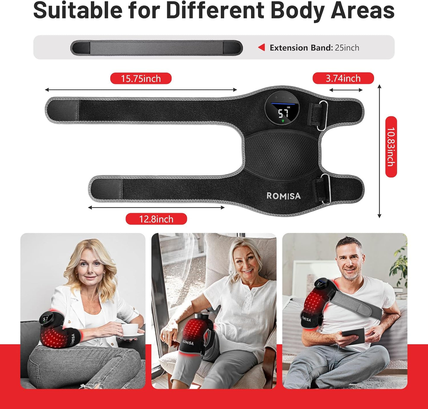 Red Light Therapy Knee Brace with Vibration Massage for Pain Relief