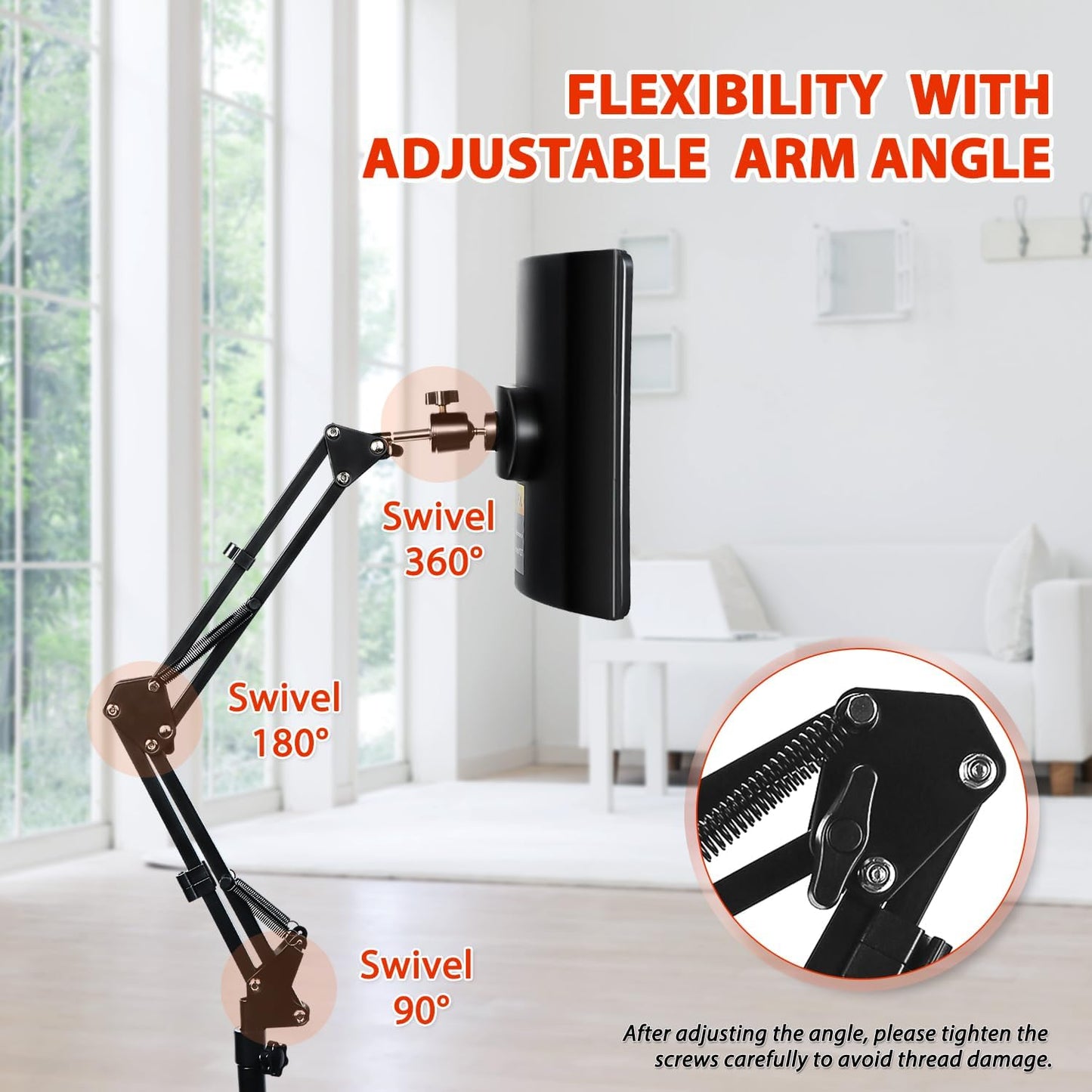Red & Infrared Light Therapy Lamp – 660nm Red, 850nm Infrared, Adjustable Stand for Face & Body