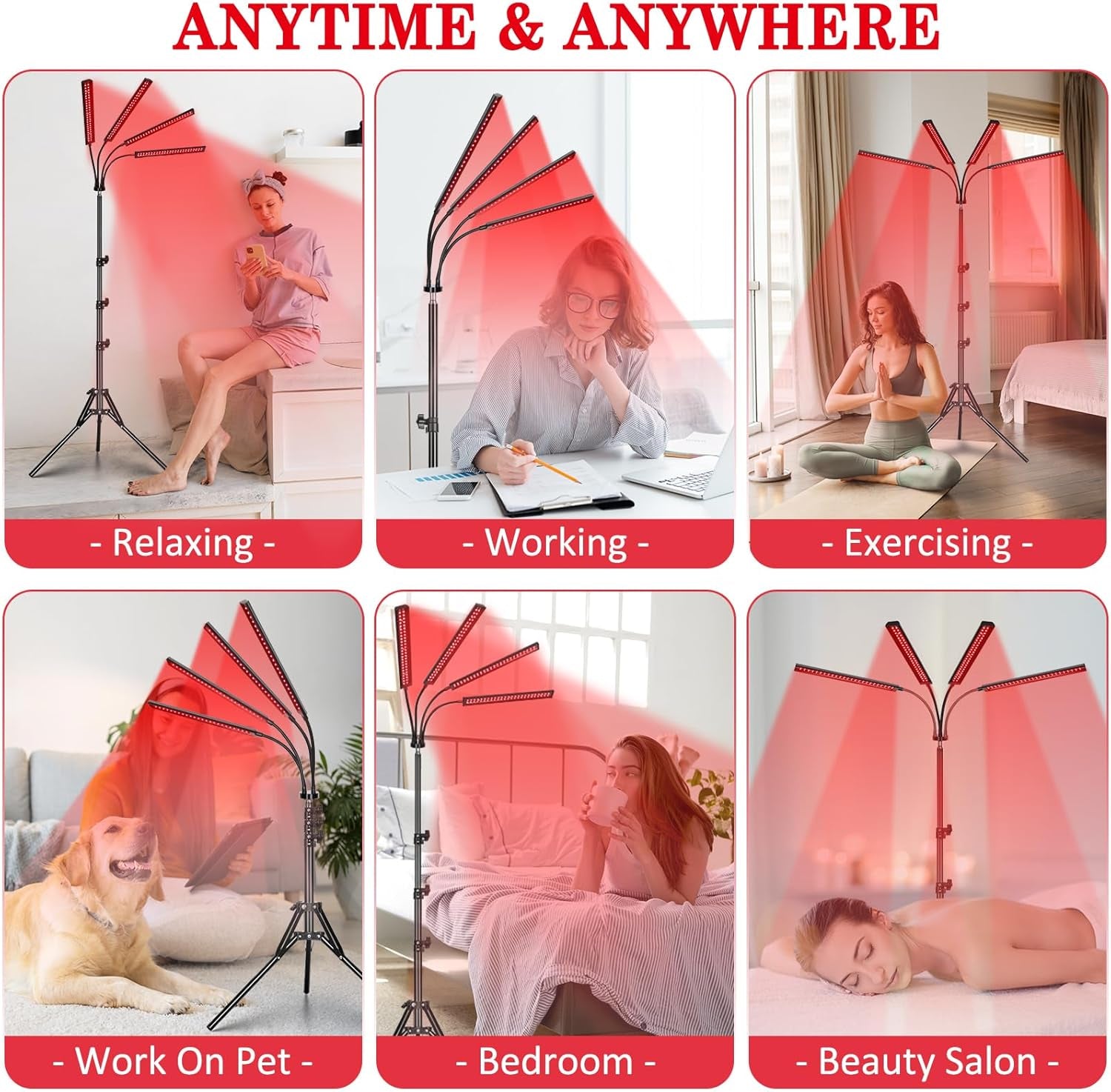 4-Head Red Light Therapy Device 
