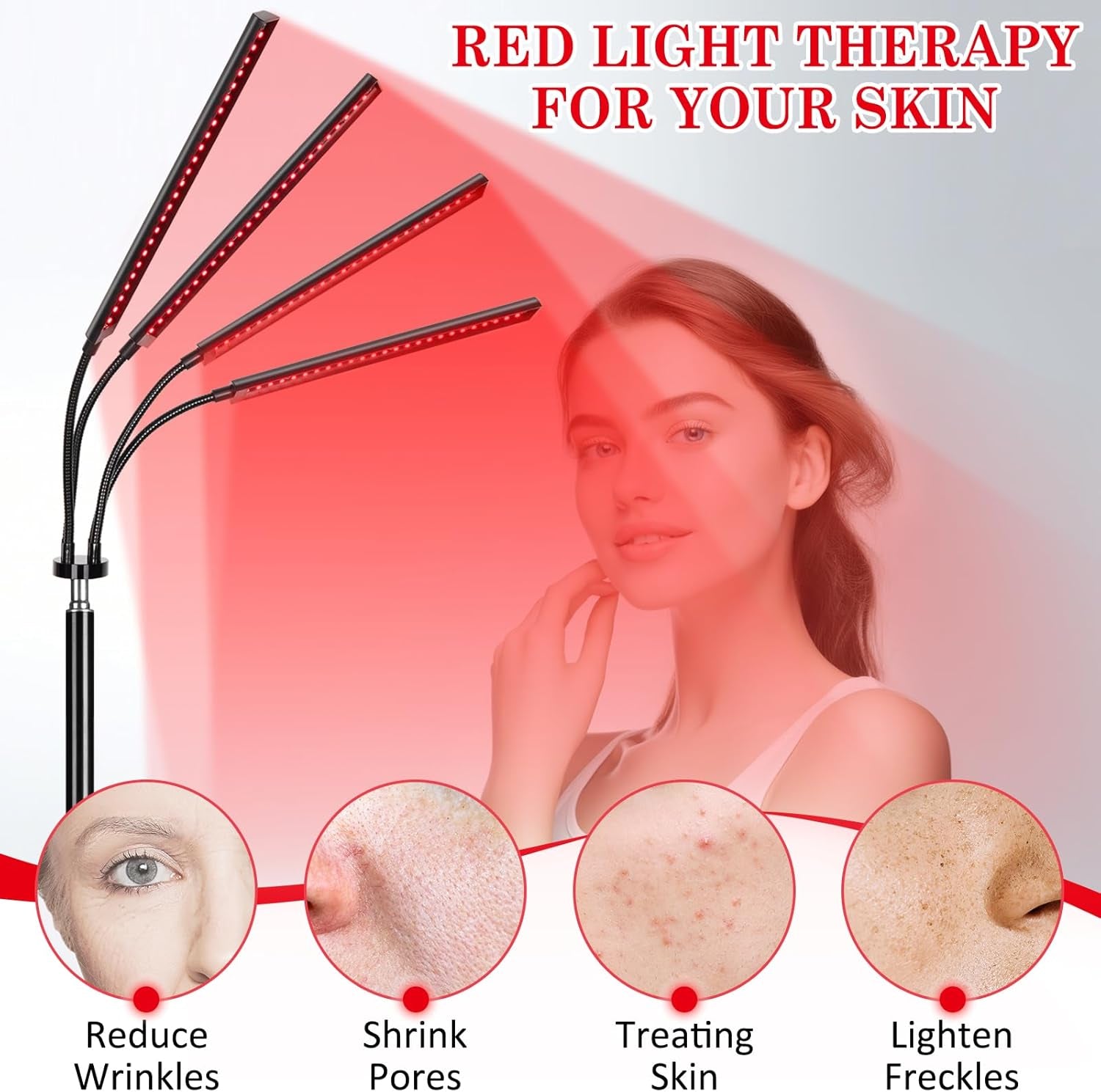 4-Head Red Light Therapy Device 