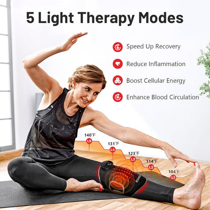 Red Light Therapy Knee Brace with Vibration Massage for Pain Relief