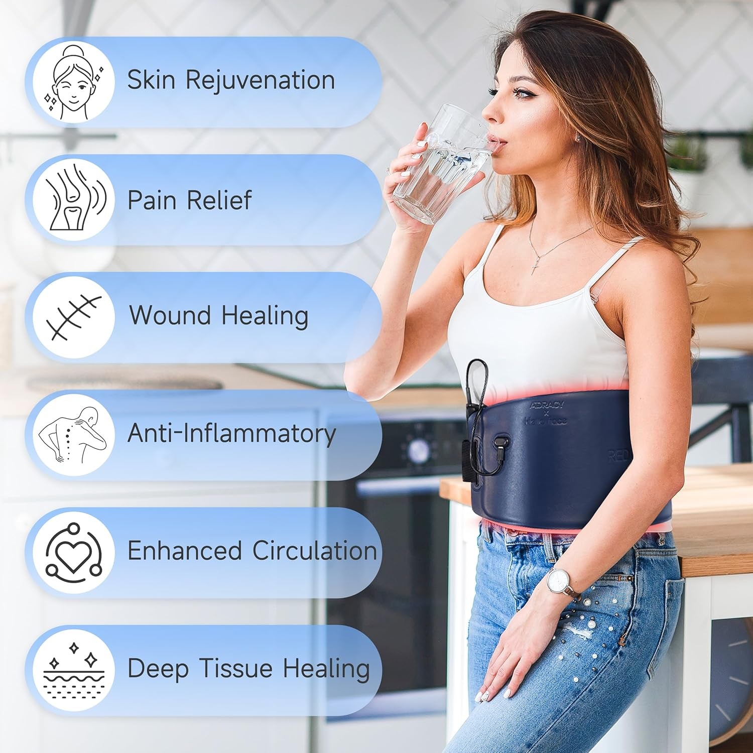 Portable Red Light Therapy Belt – 3 Modes for Pain & Wellness