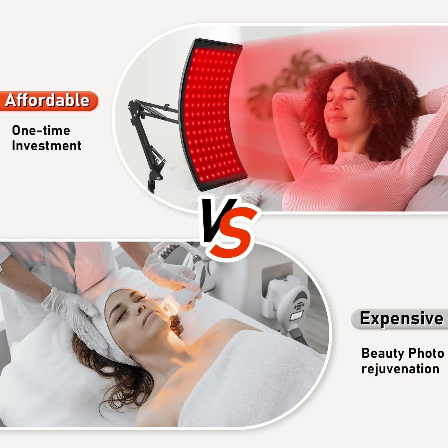 Red & Infrared Light Therapy Lamp – 660nm Red, 850nm Infrared, Adjustable Stand for Face & Body