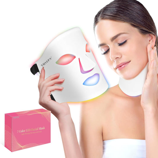7-Color LED Facial Mask – Light Therapy for Face & Neck, 309 LEDs