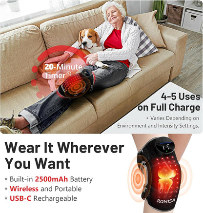 Red Light Therapy Knee Brace with Vibration Massage for Pain Relief