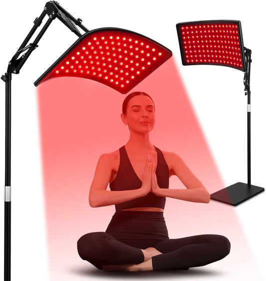 Red & Infrared Light Therapy Lamp – 660nm Red, 850nm Infrared, Adjustable Stand for Face & Body