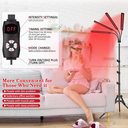 4-Head Red Light Therapy Device 