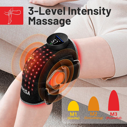 Red Light Therapy Knee Brace with Vibration Massage for Pain Relief